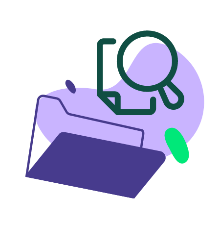 Research icon with colour background