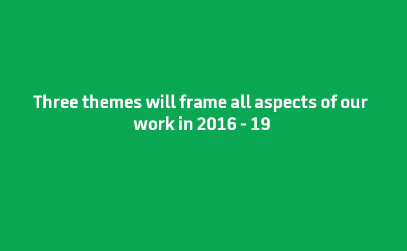Three themes will frame all aspects of our work in 2016-19