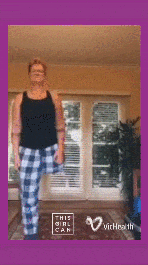Mother does the Blinding Lights TikTok Challenge with her daughter to exercise at home (This Girl Can - Victoria ambassador Karen) - full dance