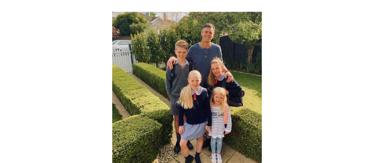 Cam Mooney and his family in garden