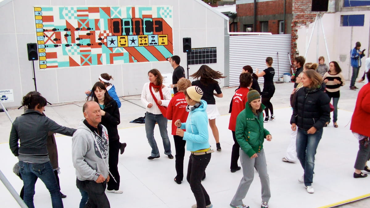 Gap Filler's coin-operated dance floor, Dance-O-Mat, Christchurch, New Zealand