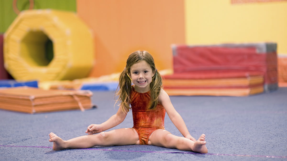 Girl performing gymnastics