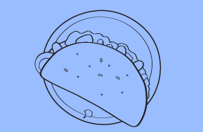 Drawing of a wrap sitting on a plate. 