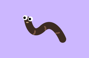 An illustration of a happy worm.