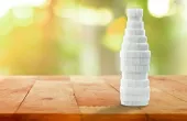 Water bottle made of sugar cubes